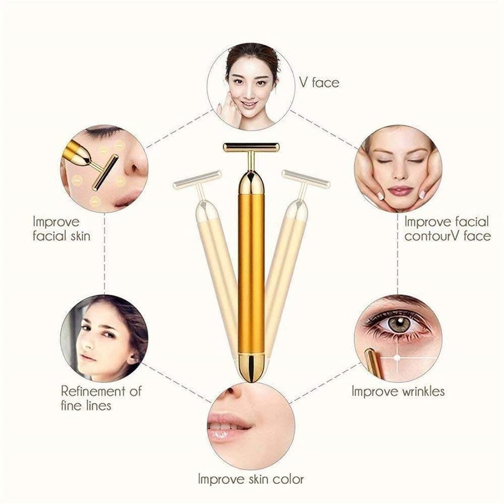 24K Gold beauty Electric Facial Massage Roller