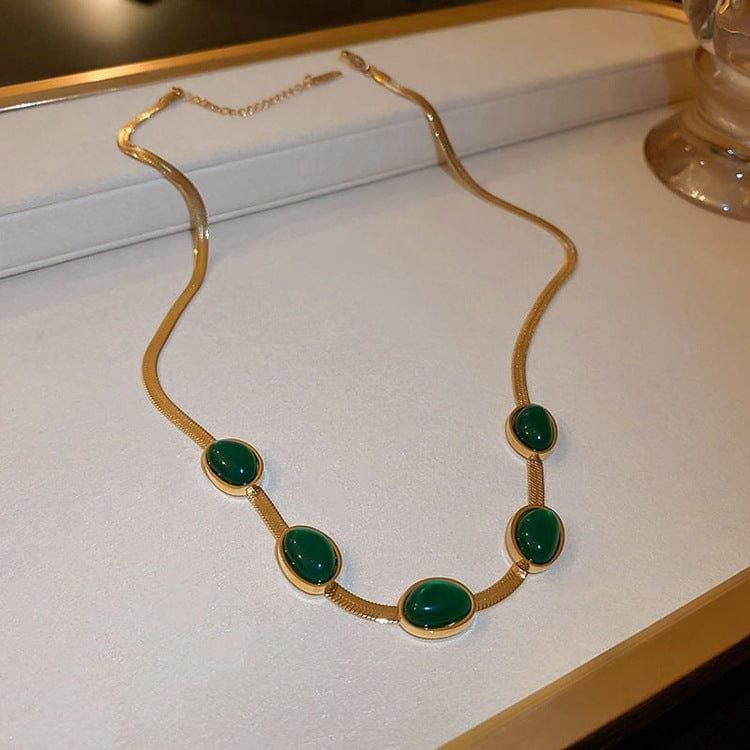 Crystal Pendant Necklace Set With Bracelet With Gold Finished Work