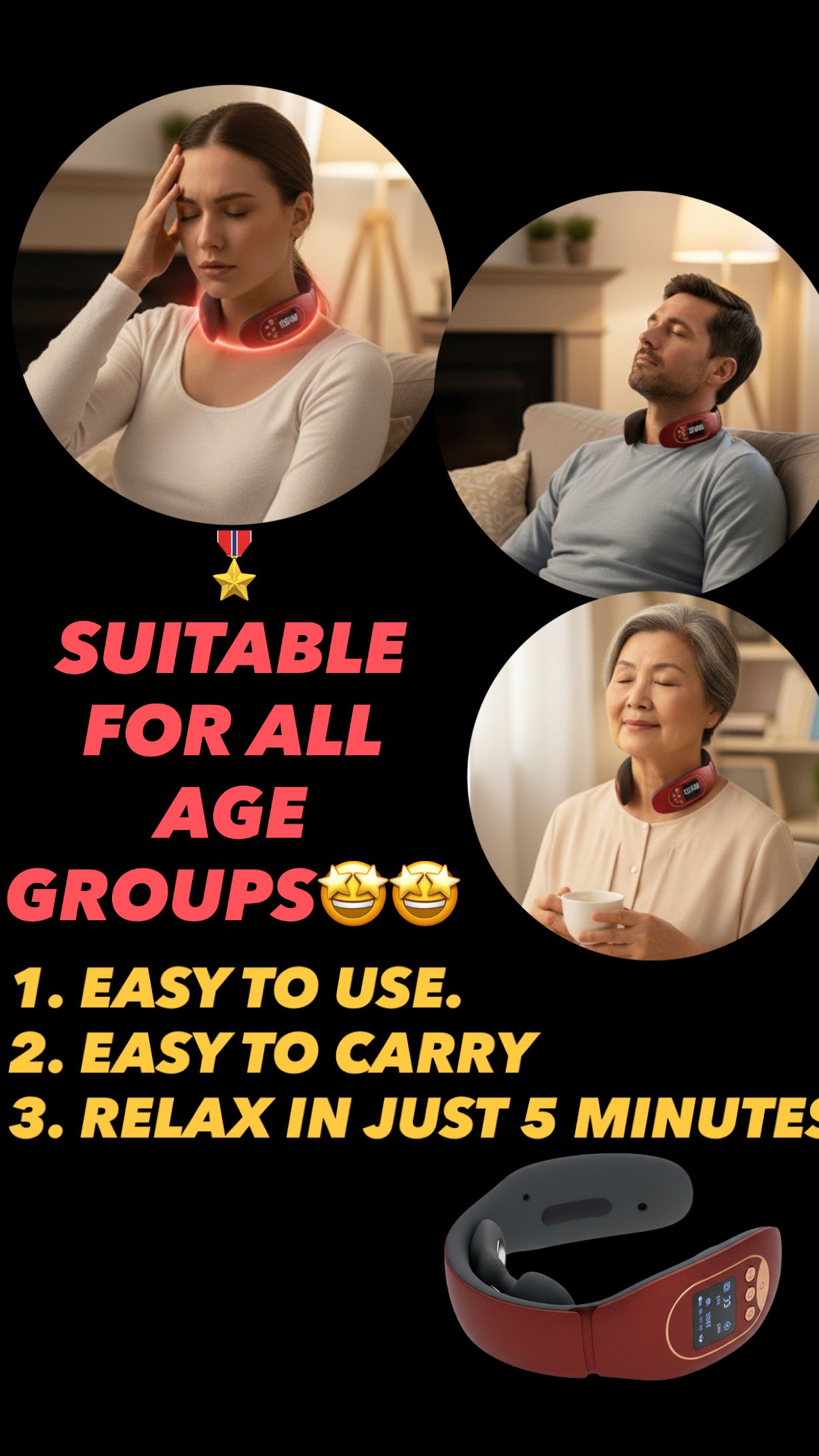Smart Electric Neck And Back Pulse Massager