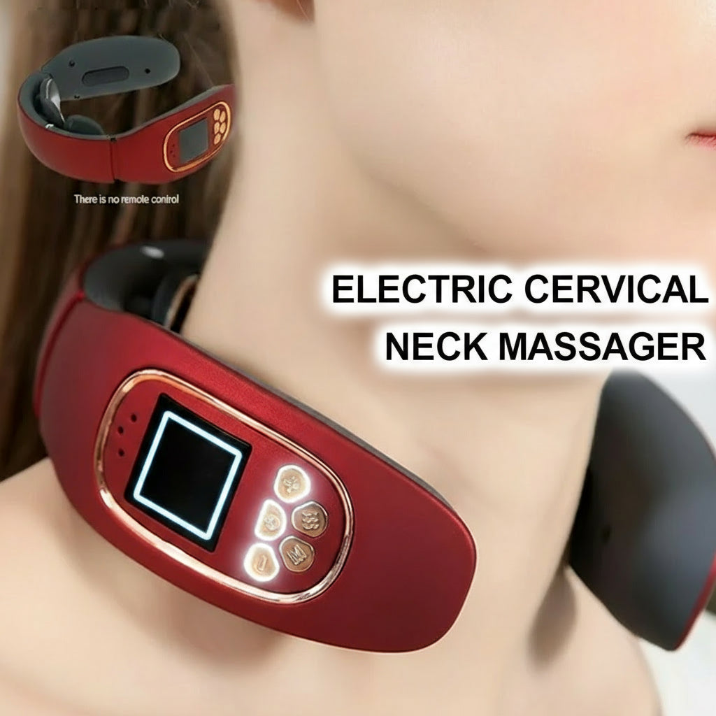 3 Heads Smart Electric Neck And Back Pulse Massager (1 Pc)